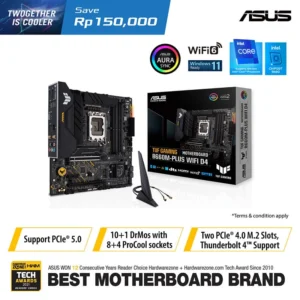 ASUS TUF GAMING B660M-PLUS WIFI D4 mATX Motherboard