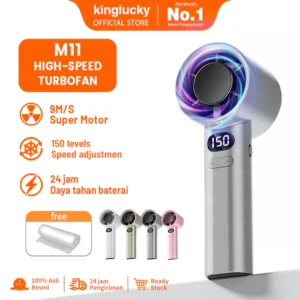 King Lucky Kipas Angin Mini Portable High Speed 16500 RPM 100 Gear Digital Display